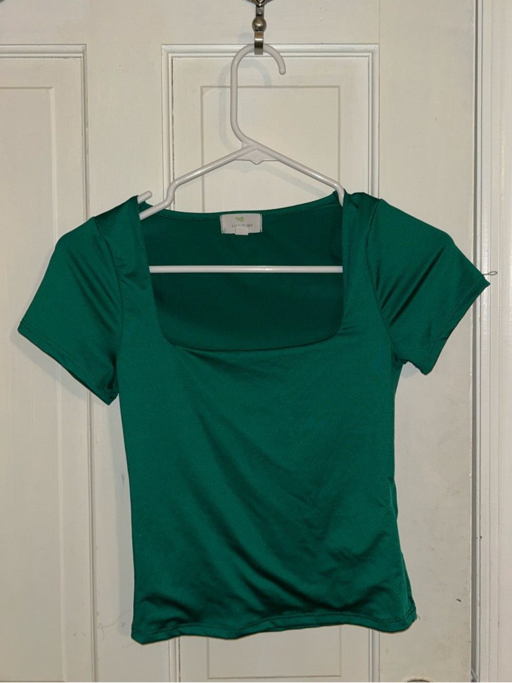 Women's Emerald Square-Neck Short Sleeve Top - size XS